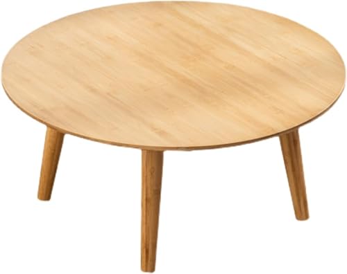 Tisch, Couchtisch, japanischer Tatami-Tisch, klein, niedrig, sitzend auf dem Boden, rund, einfaches Erkerfenster, kleiner Kaffee-Computerspieltisch (80 x 80 x 30 cm) von Generisch