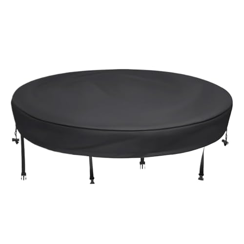 Tischabdeckung im Freien | Oxford Garden Tischabdeckung | Gartenmöbel Set Covers | Runde wasserdichte Sonnenschutzmittelstaubschutzschutz für Esstische Stühle Campingpartys Picknicks Buffet Küche von Generisch