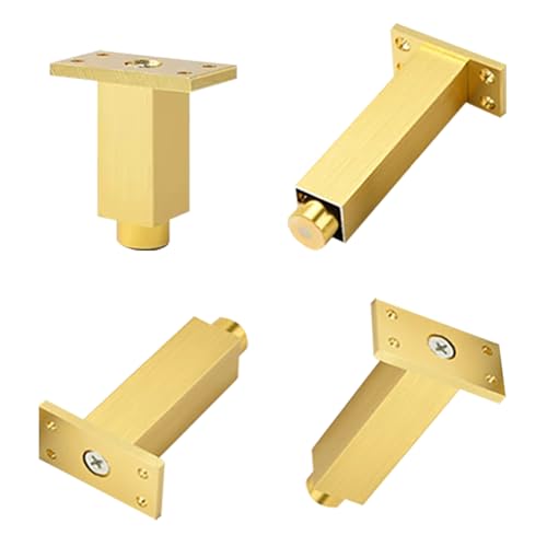 Tischbeine, verstellbare Höhe 6–25 cm, 4 quadratische Möbelfüße aus Aluminiumlegierung, mattschwarz, eloxierte Oberfläche für Couchtische, TV-Ständer, Sofatische Tischbeine, verstellbare Höhe 6–25 cm, 4 quadratische Möbelfüße aus Aluminiumlegierung, mattschwarz, eloxierte Oberfläche für Couchtische, TV-Ständer, Sofatische von Generisch