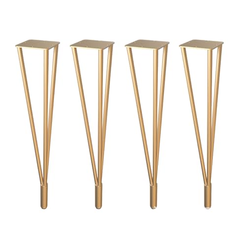 Tischbeine aus Eisen, 60 cm hoch, goldfarben, perfekt für Couchtisch, Esstisch, Bank, Stuhl, mit Bodenschonern, stilvolles und langlebiges Design, 4 Stück Tischbeine aus Eisen, 60 cm hoch, goldfarben, perfekt für Couchtisch, Esstisch, Bank, Stuhl, mit Bodenschonern, stilvolles und langlebiges Design, 4 Stück von Generisch
