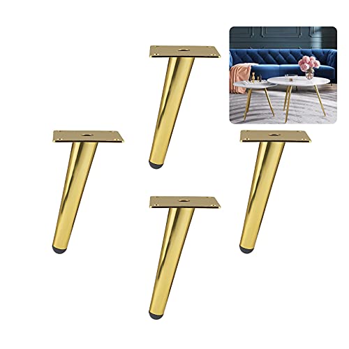 Tischbeine aus Metall, schräge schwarz/goldene Gartenmöbelfüße, Schrankbeine aus Eisen, konische Sofafüße, verwendet für DIY-Kommoden, Schreibtische, Stühle und andere Möbel,Gold-3 von Generisch