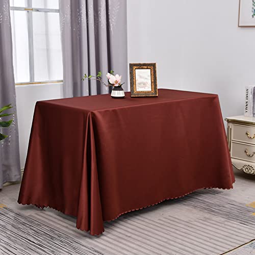 Tischdecke, 100 % Polyester, quadratisch, 180 x 280 cm, für Innen- und Außenbereich, wasserdicht, schmutzabweisend, elegante Tischdecke für Zuhause und Veranstaltungen, Braun von Generisch