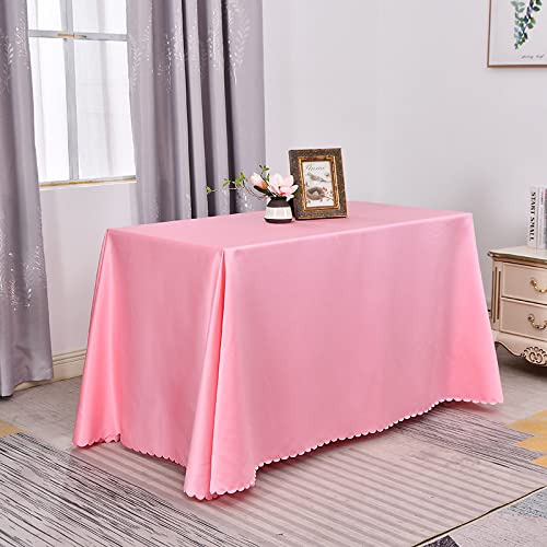 Tischdecke, quadratisch, für Innen- und Außenbereich, 100 % Polyester, 100 x 180 cm, wasserabweisend, pflegeleicht, perfekt für Zuhause und Partydekoration, Rosa von Generisch