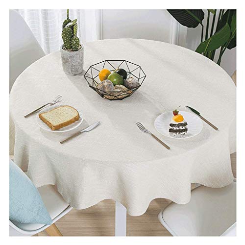 Tischdecke, rund, Baumwolle, Leinen, 240 cm Durchmesser, einfarbig, für den Haushalt, Esstisch, Tischdecke, für Heimdekoration und Veranstaltungen, Beige Tischdecke, rund, Baumwolle, Leinen, 240 cm Durchmesser, einfarbig, für den Haushalt, Esstisch, Tischdecke, für Heimdekoration und Veranstaltungen, Beige von Generisch