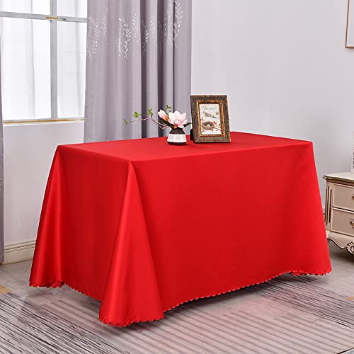 Tischdecke mit Blumenmuster, Polyester, auslaufsicher, knitterfrei, weiche Tischdecke für Küchendekoration, Rot, 120 x 160 cm, perfekt für Esstischpartys und Veranstaltungen von Generisch