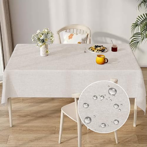 Tischdecken Leinenoptik Tischtuch Tafeldecke Abwaschbar Lotuseffekt Wasserabweisend Tischtuch für Esszimmer Garten, Party, Hochzeiten oder Haushalt Eckig 130 x 160 cm Beige Tischdecken Leinenoptik Tischtuch Tafeldecke Abwaschbar Lotuseffekt Wasserabweisend Tischtuch für Esszimmer Garten, Party, Hochzeiten oder Haushalt Eckig 130 x 160 cm Beige von Generisch