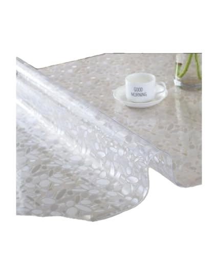 Tischfolie mit schönens Muster 1.5mm TISCHDECKE. Maß nach Wunsch.Transparent Klar Tischdecke Tischschutz Schutzfolie weich PVC (100x160cm) von Generisch