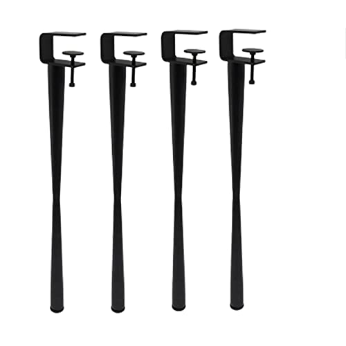 Tischklemmbeine, verstellbare Tischbeine aus Metall, F-förmiges Bürotischbein, kein Stanzen, DIY-Esstischbeine aus Eisen, Werkbankfuß aus Eisen, für Couchtisch, Bank, Esstisch (71 cm (28 Zoll), schwa von Generisch