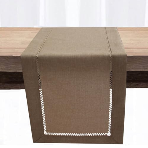 Tischläufer Modern，Tisch Dekoration,Hohle Eck Tisch Flagge Polyester Couchtisch Tischabdeckung Tuch Tee Flagge Tischset Tisch Flagge 32x183cm (Brown) von Generisch