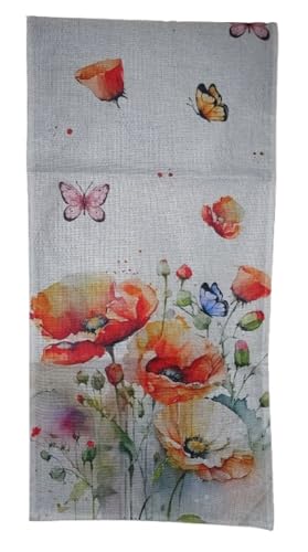 Tischläufer Mohnblume 183 x 33 cm Frühling Sommer Sonne Blume Tischdecke Läufer Deko MU K110 von Generisch