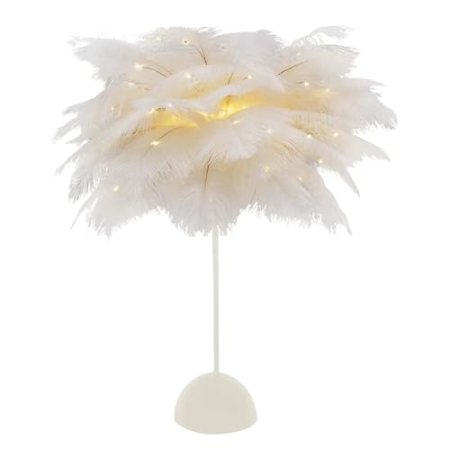 Tischlampe - Nachttischlampen | Nachtlicht | Kleine Federn Lichter | Schlafzimmer Federn Lampe | Modern Nachttisch Nachtlicht | Elegante LED Nachtlichter für Wohnzimmer Hochzeit Zimmer Schlafzimmer von Generisch