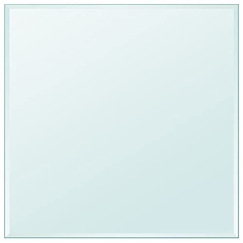 Tischplatte aus gehärtetem Glas, 700 x 700 mm – transparente quadratische Oberfläche für Ess-, Kaffee- und Gartentische – leicht zu reinigendes Ersatz-Schreibtischzubehör von Generisch