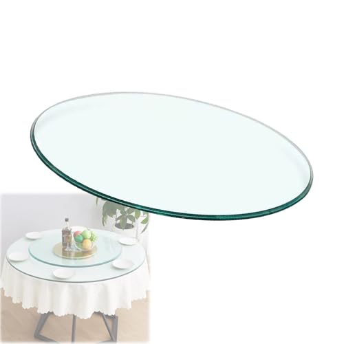 Tischplatte aus gehärtetem Glas, transparent, 48–90 cm, runder Glastisch für Esszimmer, Küche, Büro und Studio, langlebige und stilvolle Oberfläche für Heimdekoration Tischplatte aus gehärtetem Glas, transparent, 48–90 cm, runder Glastisch für Esszimmer, Küche, Büro und Studio, langlebige und stilvolle Oberfläche für Heimdekoration von Generisch