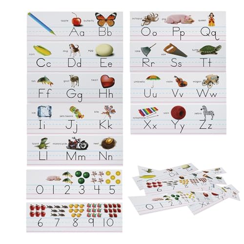 Tischset Alphabet | Wanddekoration Alphabet Zahlen | Lerndekorationen Poster Lernmaterial für Kindergarten Schule Kinder Aktivitätsbereich von Generisch