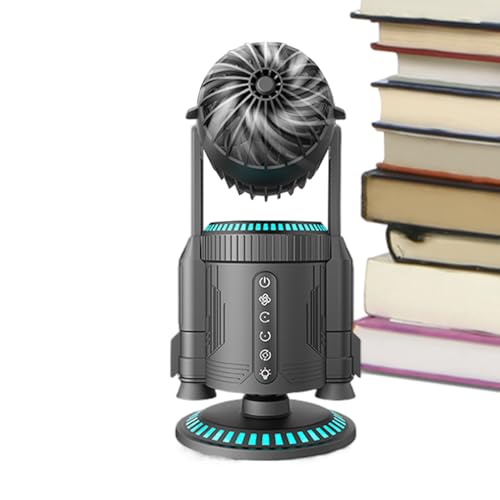 Tischventilator - Verstellbarer Luftstrom Persönlicher Ventilator | Leise 5000 U/min Mit Licht Raketenform Drehluftzirkulator Kühlung Für Arbeitsplatz Zuhause Schule Wohnzimmer Studentenzimmer Tischventilator - Verstellbarer Luftstrom Persönlicher Ventilator | Leise 5000 U/min Mit Licht Raketenform Drehluftzirkulator Kühlung Für Arbeitsplatz Zuhause Schule Wohnzimmer Studentenzimmer von Generisch