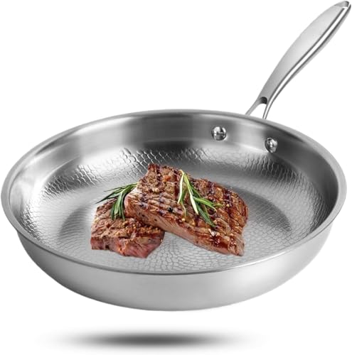 Titan Bratpfanne, Titanium Pfanne Unbeschichtet, Titanium Hammered Pan Pro mit Deckel, Antihaft Titanpfanne 26/28/30/32 cm for Cooking, Multifunctional Pots and Pans Set (Ohne Abdeckung, 26cm) von Generisch