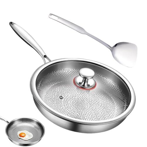 Titan-Pfanne, antihaftbeschichtete Bratpfannen mit Deckel, 26 x 26 cm, Pfannenwender-Set, Küchenutensilien, vielseitige Kochutensilien zum Anbraten, Backen, Steak, Fisch, Restaurant Titan-Pfanne, antihaftbeschichtete Bratpfannen mit Deckel, 26 x 26 cm, Pfannenwender-Set, Küchenutensilien, vielseitige Kochutensilien zum Anbraten, Backen, Steak, Fisch, Restaurant von Generisch