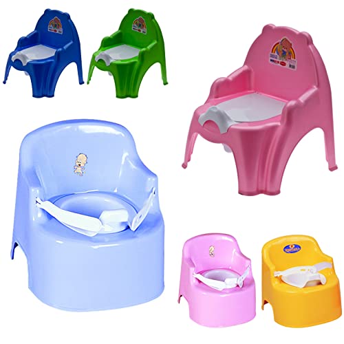 Töpfchen Lerntöpfchen Potty Baby Kindertoilette Toilettentrainer Toilettensitz (Ohne Deckel mit Gurt Grün) von Generisch