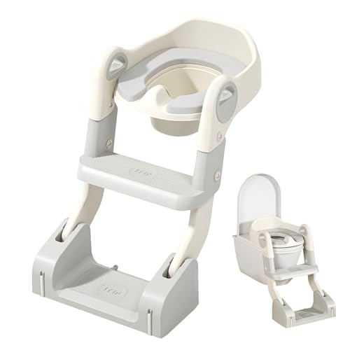 Töpfchen -Trainingssitz, Kleinkind Töpfchentraining Toilettensitz | Einstellbare faltbare Anti-Schlupf-Leiter | Baby Stiefhocker für Heimbad Spielzimmer Kinderzimmer Reisewagen Camping im Freien Klass von Generisch