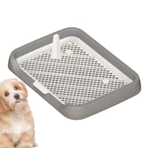 Toilette für Hunde, Hundetoilettentablett - Mesh Grids Flaches Töpfchen-Tablett für Hunde |Leicht zu reinigendes Haustier-Töpfchenzubehör mit Abnehmbarer Säule, einfach einzurichtender Pinkelhalter f von Generisch