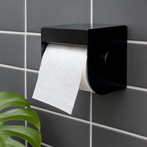 Toilettenpapierhalter Schwarz Matt – Wandmontage mit Schrauben & Dübeln – Modernes Design Holzachse – Bohrung & Klebeoption – für Bad/WC Toilettenpapierhalter Schwarz Matt – Wandmontage mit Schrauben & Dübeln – Modernes Design Holzachse – Bohrung & Klebeoption – für Bad/WC von Generisch