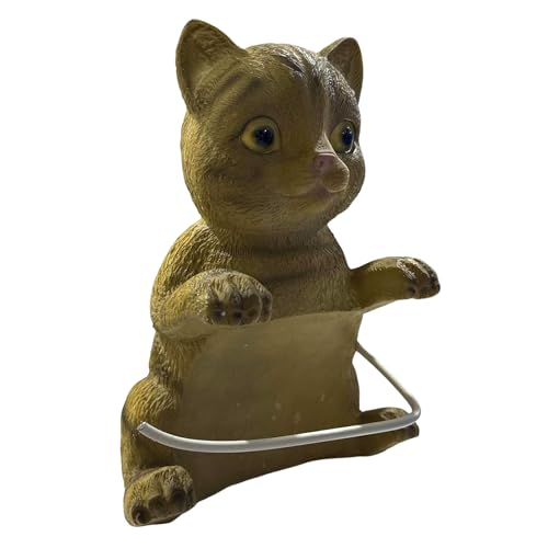 Toilettenpapierhalter mit Katzenmotiv – Toilettenpapierrollen-Aufbewahrungsständer | Wandhalterung, Taschentuchspender, Gestell, Kunstharz, Tierstatue, Raumdekoration, kein Bohren erforderlich, für von Generisch