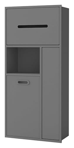 Toilettenpapierhalter & Mülltonnen-Kombination mit integriertem WC-Bürstenhalter, Edelstahl, platzsparendes Design für Badezimmer, Büro, Küche Toilettenpapierhalter & Mülltonnen-Kombination mit integriertem WC-Bürstenhalter, Edelstahl, platzsparendes Design für Badezimmer, Büro, Küche von Generisch