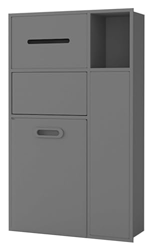 Toilettenpapierhalter & Mülltonnen-Kombination mit integriertem WC-Bürstenhalter, Edelstahl, platzsparendes Design für Badezimmer, Büro, Küche Toilettenpapierhalter & Mülltonnen-Kombination mit integriertem WC-Bürstenhalter, Edelstahl, platzsparendes Design für Badezimmer, Büro, Küche von Generisch