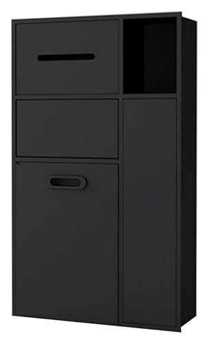 Toilettenpapierhalter & Mülltonnen-Kombination mit integriertem WC-Bürstenhalter, Edelstahl, platzsparendes Design für Badezimmer, Büro, Küche von Generisch