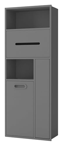 Toilettenpapierhalter & Mülltonnen-Kombination mit integriertem WC-Bürstenhalter, Edelstahl, platzsparendes Design für Badezimmer, Büro, Küche Toilettenpapierhalter & Mülltonnen-Kombination mit integriertem WC-Bürstenhalter, Edelstahl, platzsparendes Design für Badezimmer, Büro, Küche von Generisch