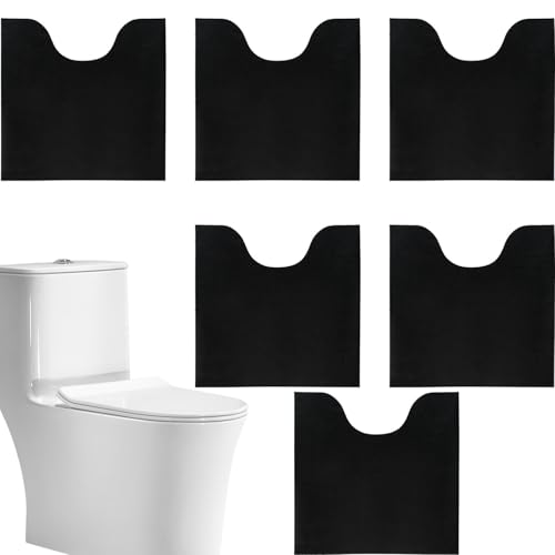Toilettenvorleger, Töpfchenmatten, Badezimmer-Toilettenteppich, U-förmige Badematte, wiederverwendbare WC-Teppich-Matten, 6 x rutschfester Badezimmer-U-förmiger WC-Vorleger, extra weicher WC-Vorleger von Generisch