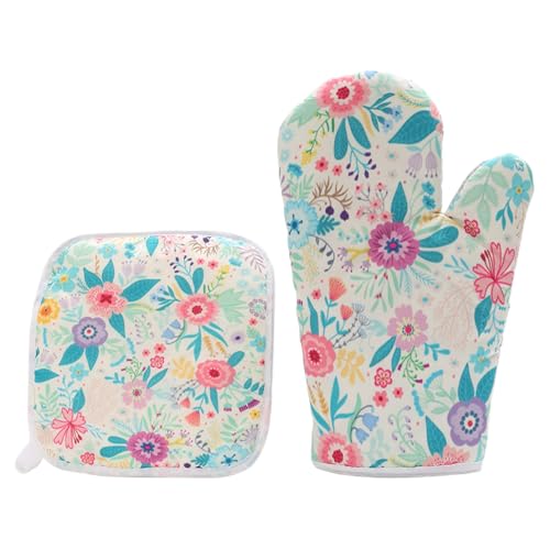 Topflappen Und Backhandschuhe,Hitzeresistente Grillhandschuhe Topflappen - Küchenpfannenhalter Backhandschuhe Set - Für Pfanne Teller Schüssel Mikrowelle Haushalt Café Hotel Bäckerei Topflappen Und Backhandschuhe,Hitzeresistente Grillhandschuhe Topflappen - Küchenpfannenhalter Backhandschuhe Set - Für Pfanne Teller Schüssel Mikrowelle Haushalt Café Hotel Bäckerei von Generisch