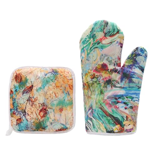 Topflappen Und Backhandschuhe | Hitzeresistente Grillhandschuhe Topflappen,Küchennhalter Backhandschuhe Set | Für Restaurant Café Bäckerei Outdoor Grill Party Camping Picknick Mikrowelle Topflappen Und Backhandschuhe | Hitzeresistente Grillhandschuhe Topflappen,Küchennhalter Backhandschuhe Set | Für Restaurant Café Bäckerei Outdoor Grill Party Camping Picknick Mikrowelle von Generisch