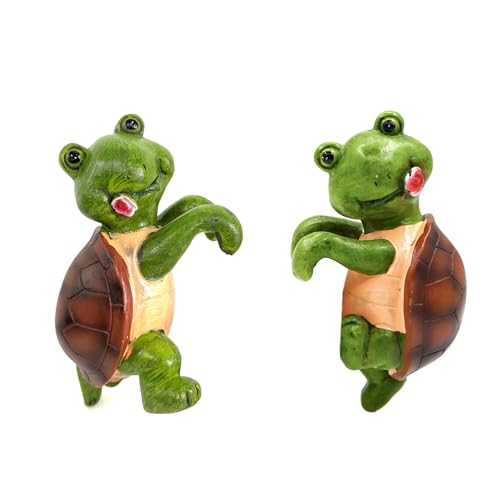 Topfpflanze Halter,2 Stück Kletternde Schildkröten Deko Für Blumentöpfe | Tier Deko Für Garten Balkon Terrasse Außenbereich Wohnbereich von Generisch
