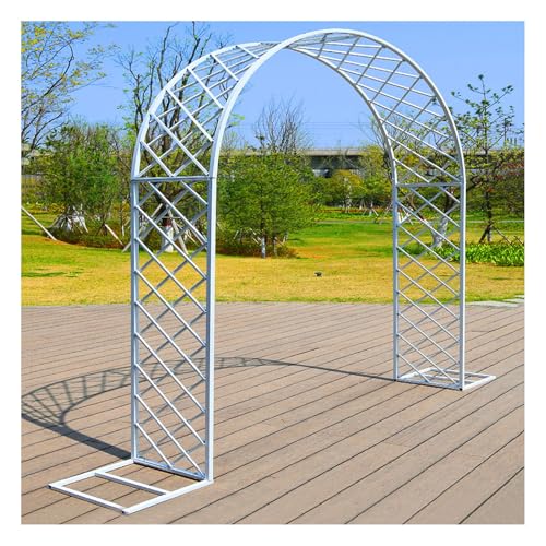 Torbogen for Kletterpflanzen im Freien, Rosenblumen, robuste Gartenlaube, einfach zu montieren und langlebig und strapazierfähig(White,1.8x2.3x0.4m) von Generisch