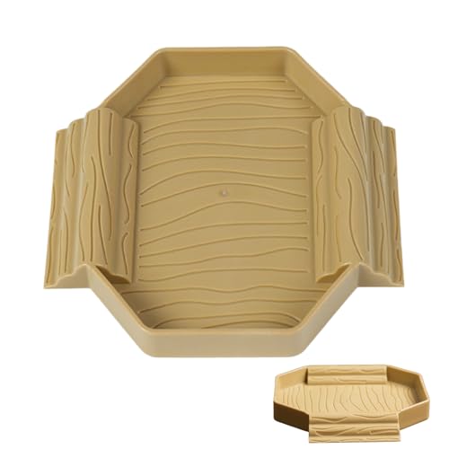 Tortoise Water Dish, Reptile Bathing Pool, Feeding Tub, Stain-Resistant Design, 5.87x5.71x0.79 Inches, Easy Clean Basin for Snake Gecko Turtle Tank Terrarium Use von Generisch