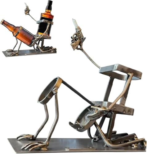 Totenkopf-Cola Weinflaschenständer Lustiger Steampunk-Weinflaschenhalter Metall-Totenkopf-Skelett-Regal für Whisky und Bier Kreativer Getränkeständer für Zuhause Küche Bar Cocktail Zubehör (Grau) Totenkopf-Cola Weinflaschenständer Lustiger Steampunk-Weinflaschenhalter Metall-Totenkopf-Skelett-Regal für Whisky und Bier Kreativer Getränkeständer für Zuhause Küche Bar Cocktail Zubehör (Grau) von Generisch