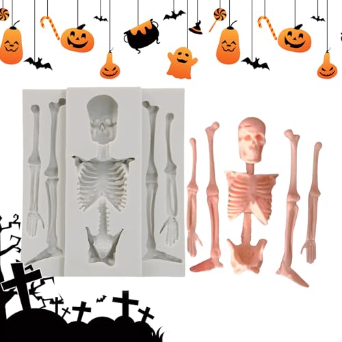 Totenkopf-Skelett-Silikonformen, Halloween-Schädel-Skelett-Formen | Küche Backform Silikon Kerzenmacher Schokoladenformen,Kuchendekorationsformen, flexible, gruselige Epoxidharz-Gießformen für Zuhause Totenkopf-Skelett-Silikonformen, Halloween-Schädel-Skelett-Formen | Küche Backform Silikon Kerzenmacher Schokoladenformen,Kuchendekorationsformen, flexible, gruselige Epoxidharz-Gießformen für Zuhause von Generisch