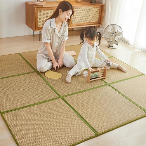 Traditionelle japanische Tatami-Isomatte für den Innenbereich, faltbare Rattan-Sommer-Isomatte mit Aufbewahrungstasche, rutschfest, für Wohnzimmer, Schlafzimmer, Krabbelspielmatte Traditionelle japanische Tatami-Isomatte für den Innenbereich, faltbare Rattan-Sommer-Isomatte mit Aufbewahrungstasche, rutschfest, für Wohnzimmer, Schlafzimmer, Krabbelspielmatte von Generisch