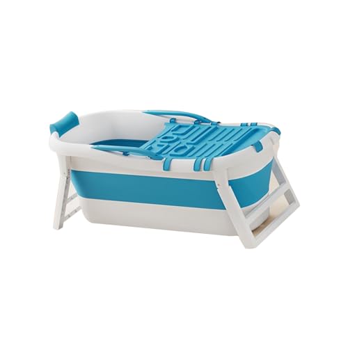 Tragbare Badewanne, Kunststoff-Badewanne Mit Thermoabdeckung, Verstaubar, Zusammenklappbar, Ideal For Kleine Räume(146X60X52cm) von Generisch