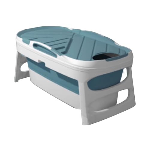 Tragbare Badewanne, Tragbare Badewanne Aus Kunststoff Mit Thermoabdeckung, Nicht Aufblasbare, Faltbare Badewannen, Einfach Zu Verwenden, Ideal For Heiße Bäder(1,121X61X53cm) von Generisch