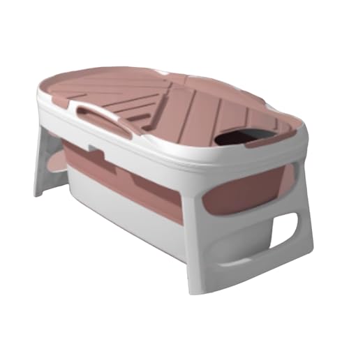 Tragbare Badewanne, Tragbare Badewanne Aus Kunststoff Mit Thermoabdeckung, Nicht Aufblasbare, Faltbare Badewannen, Einfach Zu Verwenden, Ideal For Heiße Bäder(2,138X61X53cm) von Generisch