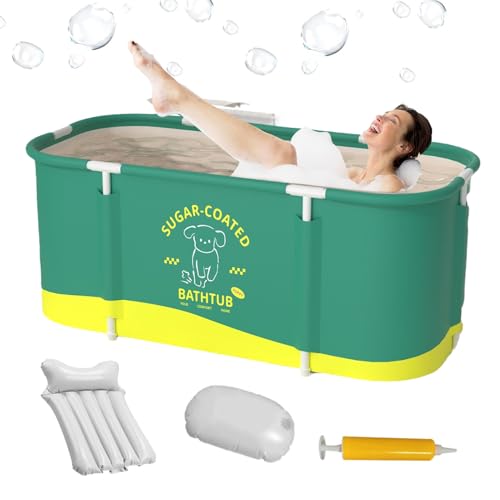 Tragbare Badewanne - faltbare Einweichenbadwanne, 45,3 x 23,6x19,7 Zoll Heißes Spa -Eisbad | Familienbadezimmerbadewanne, kompaktes leichtes tiefe persönliche Bad für Duschkabine, entspannende Hydroth von Generisch