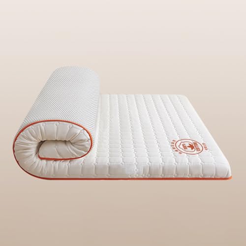 Tragbare Camping-Matratze zum Aufrollen, extra dicke, flauschige Boden-Futon-Matratze für Erwachsene, Doppel-Mattenauflage von Generisch