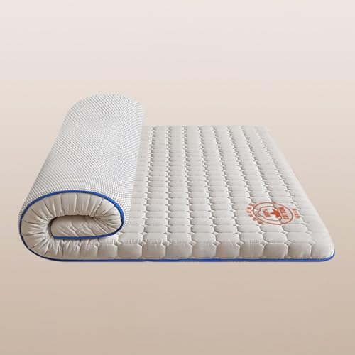 Tragbare Camping-Matratze zum Aufrollen, extra dicke, flauschige Boden-Futon-Matratze für Erwachsene, Doppel-Mattenauflage von Generisch