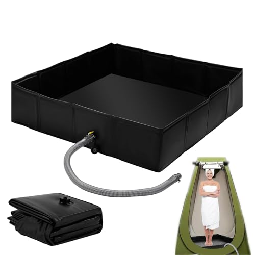 Tragbare Duschwanne - Klappbarer Untergrund Für Outdoor Duschkabinen - Erhöhtes Abflussloch Wasserdichtes Duschbecken Für Camping Und Wohnmobile Tragbare Duschwanne - Klappbarer Untergrund Für Outdoor Duschkabinen - Erhöhtes Abflussloch Wasserdichtes Duschbecken Für Camping Und Wohnmobile von Generisch