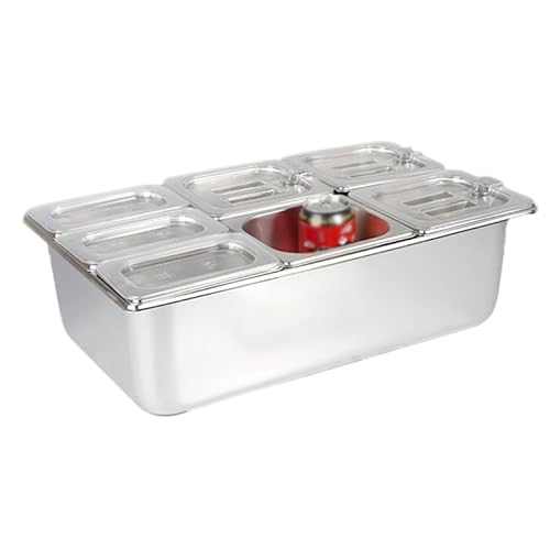 Tragbare Eiswürfelform – Buffet-Station für kalte Speisen und Pizza-Beläge – Silberfarbener Getränkekühler für Veranstaltungen und Versammlungen Tragbare Eiswürfelform – Buffet-Station für kalte Speisen und Pizza-Beläge – Silberfarbener Getränkekühler für Veranstaltungen und Versammlungen von Generisch