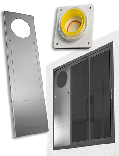 Tragbare Fensterdichtung for Klimaanlagen, AC-Entlüftungssatz for Schiebetüren, Längenverstellbar, einfach zu installierende und zu demontierende Fensterdichtungsplatte(D-10cm,120-140cm/47-55in) von Generisch