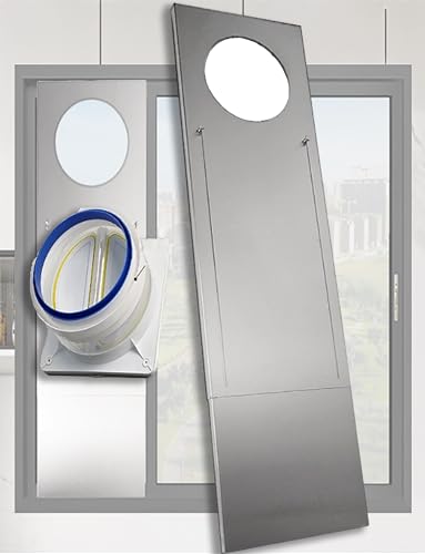 Tragbare Fensterdichtung for Klimaanlagen, AC-Entlüftungssatz for Schiebetüren, Längenverstellbar, einfach zu installierende und zu demontierende Fensterdichtungsplatte(D-16cm,120-140cm/47-55in) von Generisch