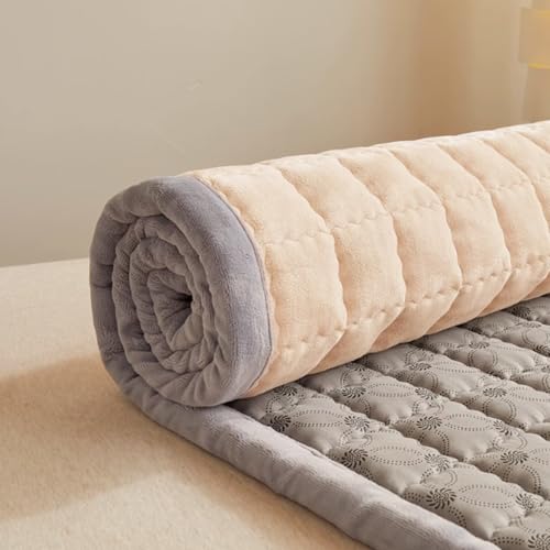 Tragbare Futon-Matratze – Dickes, aufrollbares Bodenbett in voller Größe für Gäste, Studentenwohnheime, platzsparende Einzel-/Doppelschlafmatte von Generisch